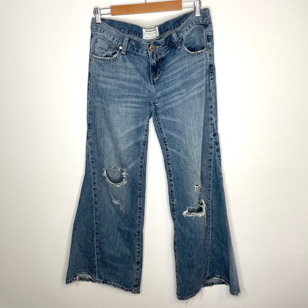 One Teaspoon Light Blue Distressed Straight Leg Jeans - Picture 2 of 12